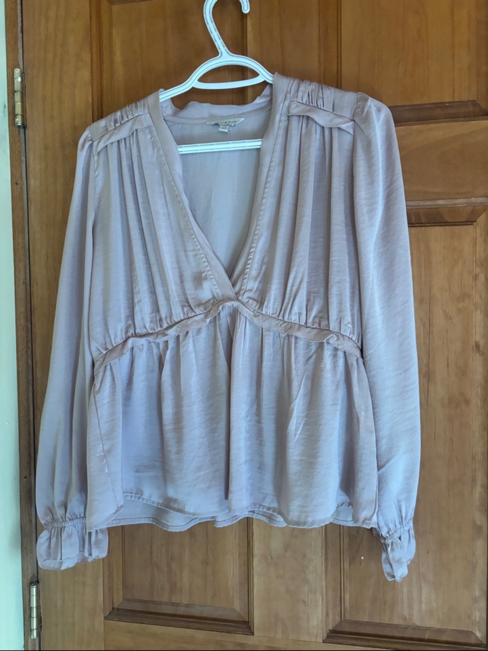 Lucky Brand Dusty Rose V-Neck Peplum Blouse
